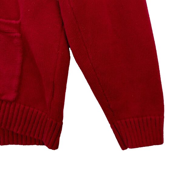 Ralph Lauren Sweater Womens 2X Red Cardigan Gold Button Up Shawl Collar Pockets - Picture 4 of 15